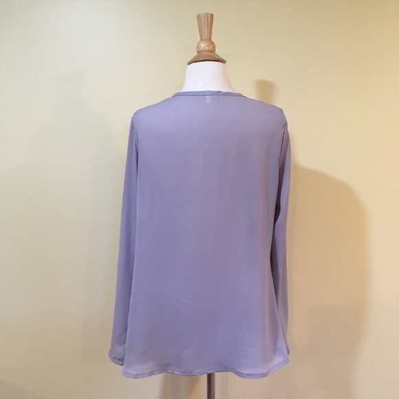 Cross Front Faux Tucked High Low Chiffon Blouse - Picture 5 of 5